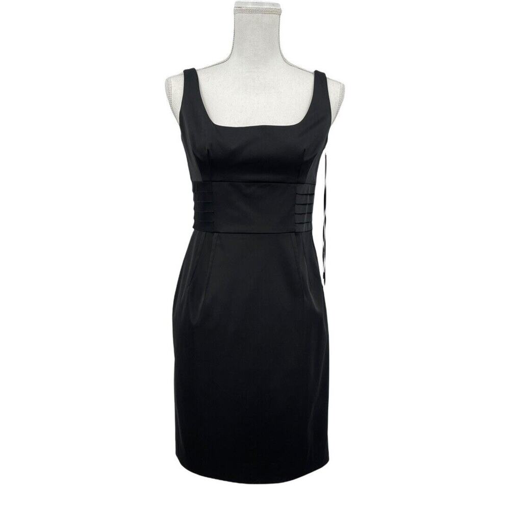 Ann Taylor Black Satin Cocktail Party Formal Dress Size 2 NWT $170
